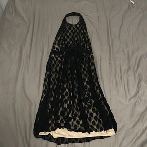 maddy london black poka dot dress